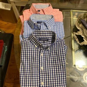 Lot of 3 Crown & Ivy Boy’s L/S Button-Up Shirts Size M Pink Blue Cobalt Gingham